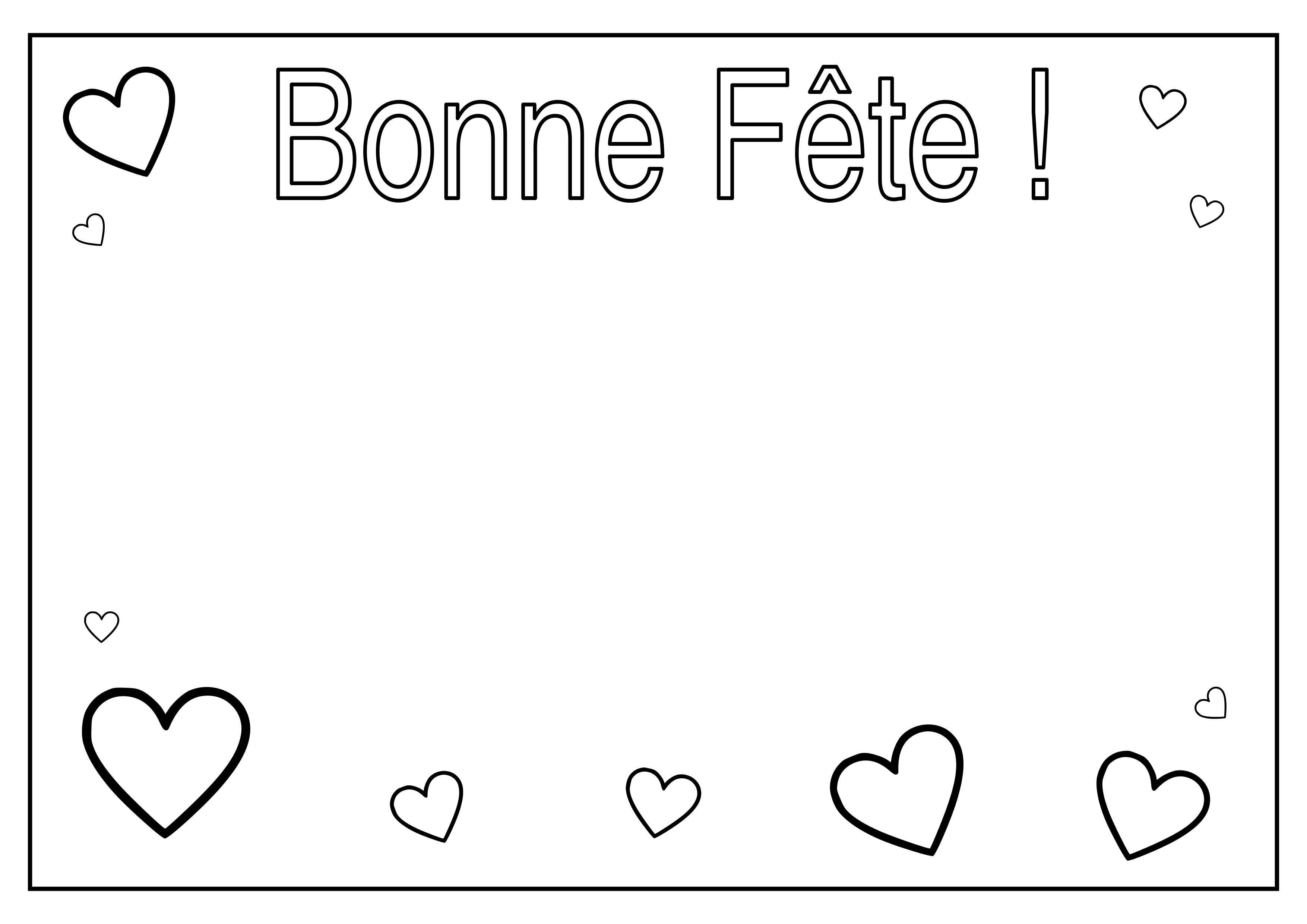 Coloriage personnalisé prénom ou mot thème Bonne Fête à imprimer en PNG