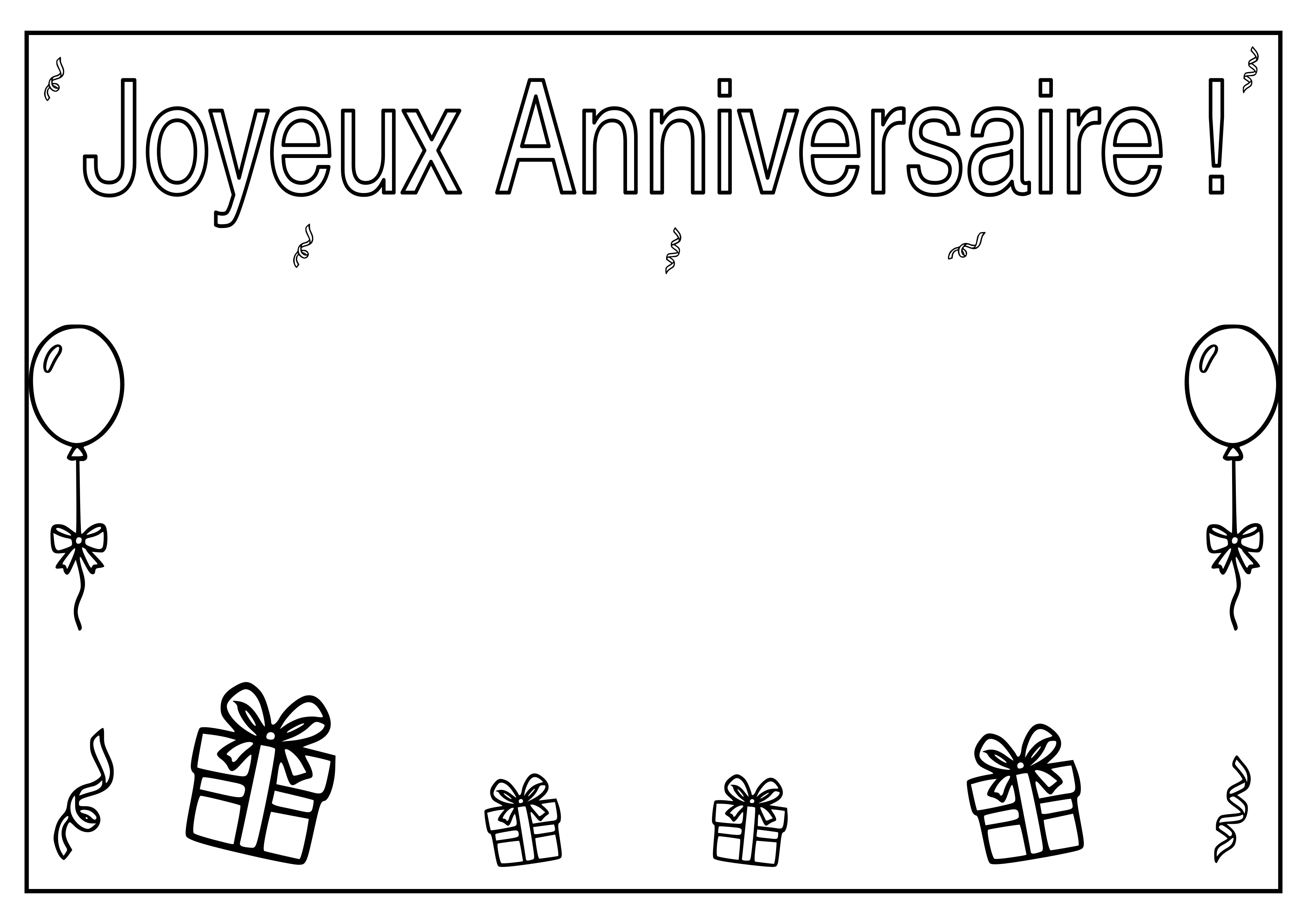 Coloriage personnalisé prénom ou mot thème anniversaire à imprimer en PNG