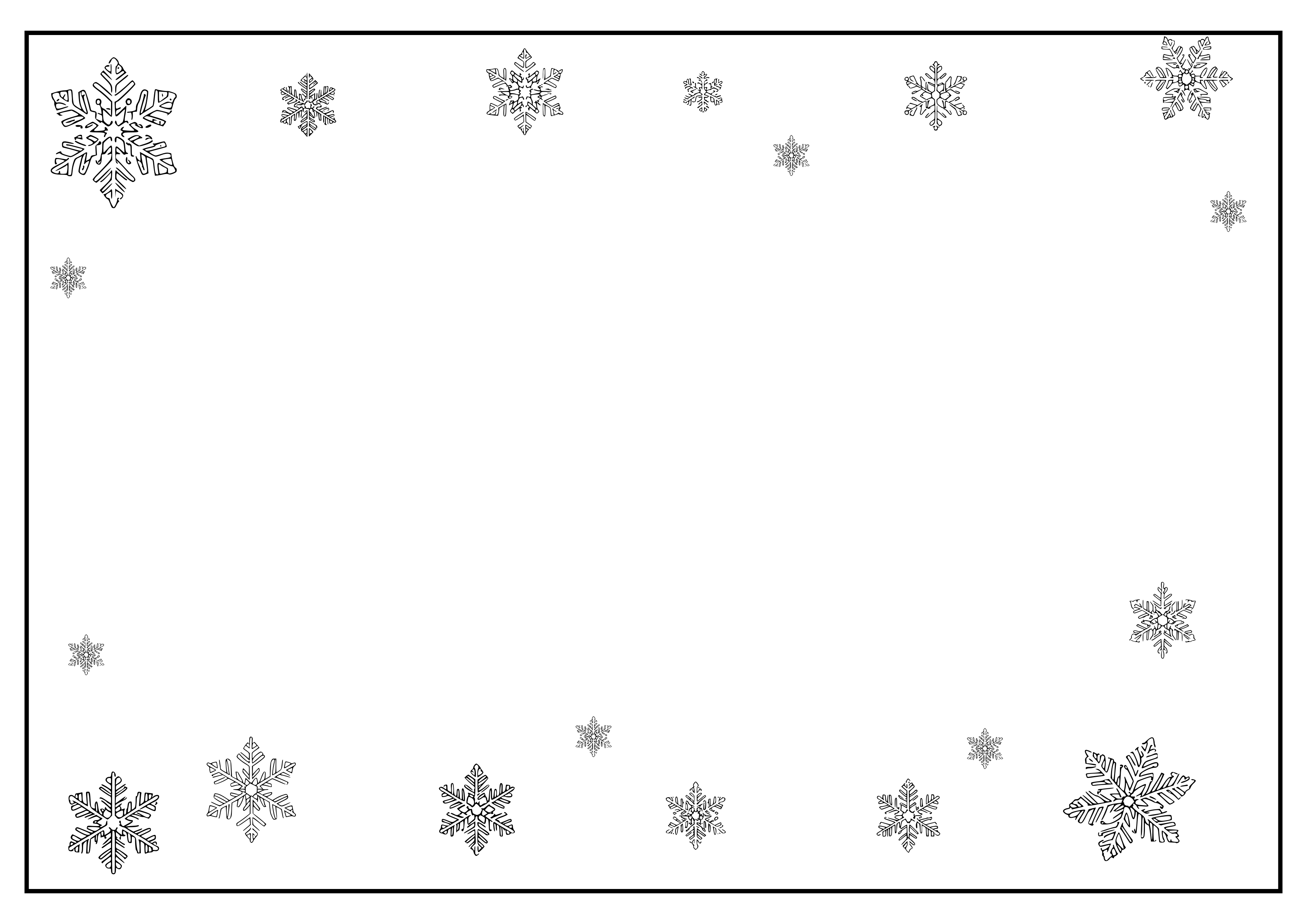 Coloriage personnalisé prénom ou mot thème flocons hiver à imprimer en PNG