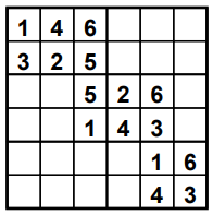 Niveau 2 - Sudoku 6x6