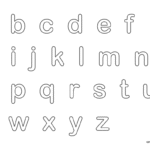 Coloriage Coloriage Alphabet (minuscule) à imprimer gratuitement.
