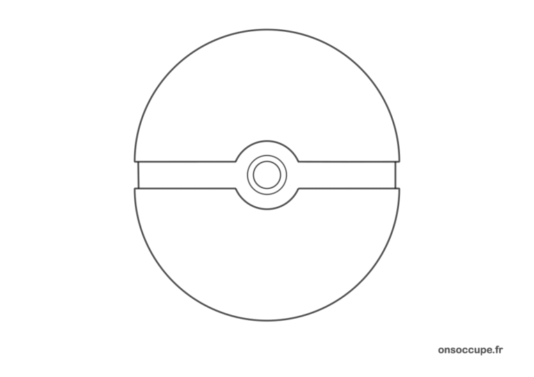 Pokeball à imprimer et colorier gratuitement.