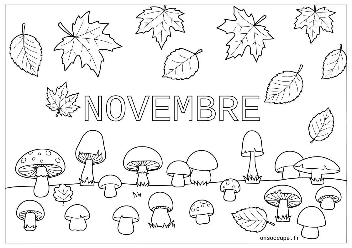 Coloriage Coloriage Mois de Novembre #1 - C'est l'automne - Mois - Jours - Saisons à imprimer gratuitement