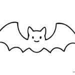 Coloriage Coloriage d'une chauve souris rigolote pour halloween.