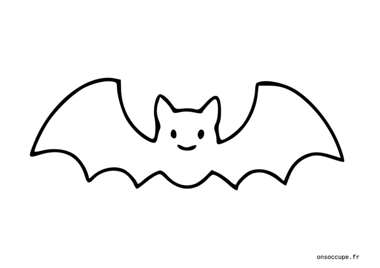 Coloriage d'une chauve souris rigolote pour halloween.
