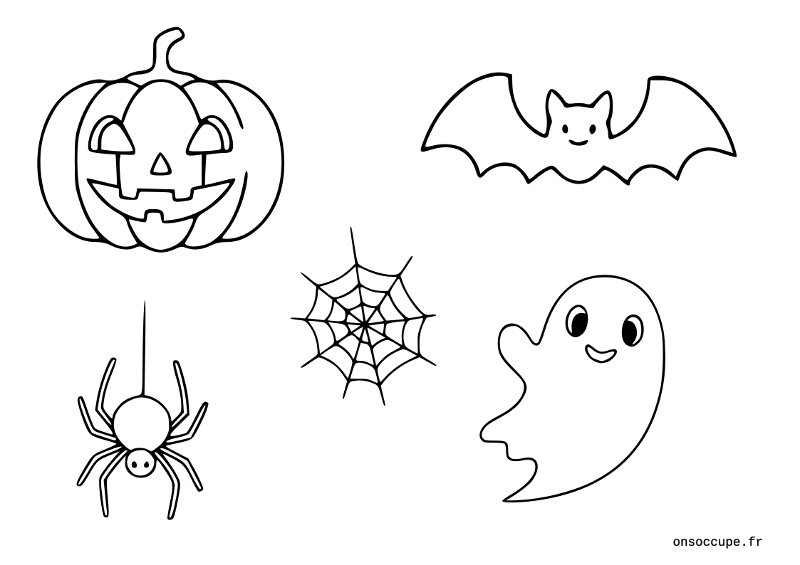 Coloriage Coloriage  Halloween #1 - Planche Décorations Halloween - Halloween à imprimer gratuitement