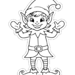 Coloriage Lutin farceur de Noël à colorier et à découper.