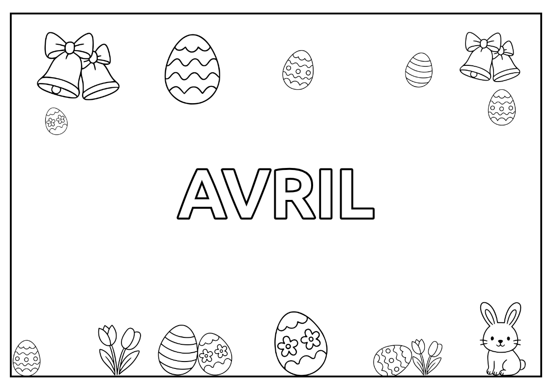 Coloriage Coloriage mois d'avril #1 - Pâques - Mois - Jours - Saisons à imprimer gratuitement