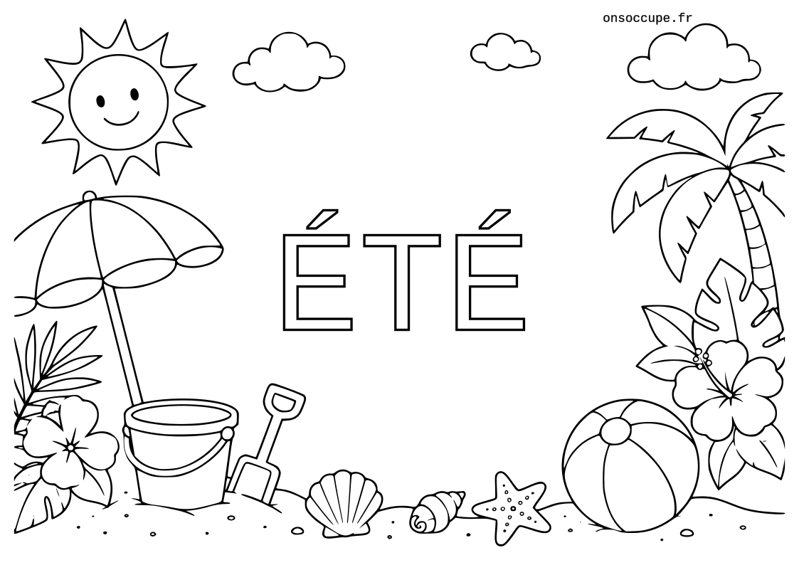 Lire la suite à propos de l’article Coloriage Eté #1 – Vacances, soleil, plage et jeux