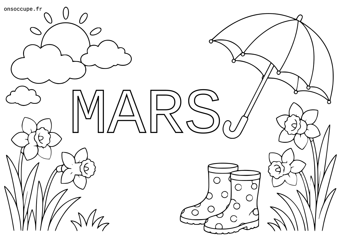 Lire la suite à propos de l’article Coloriage Mois de Mars #1 – Giboulées de mars
